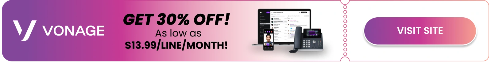 Vonage 30% off promotion